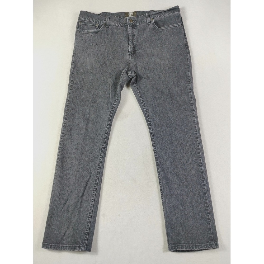 Timberland Jeans Mens 38 Gray Charcoal Wash Straight Stretch Denim Streetwear